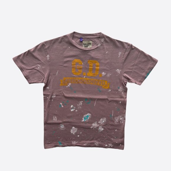 Gallery Dept Dusty Pink Psychology Ed Paint Splatter T-Shirt - Picture 1 of 4